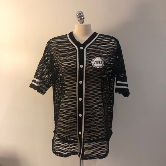 Mesh Button Down Baseball Tee - Picture 1 of 2